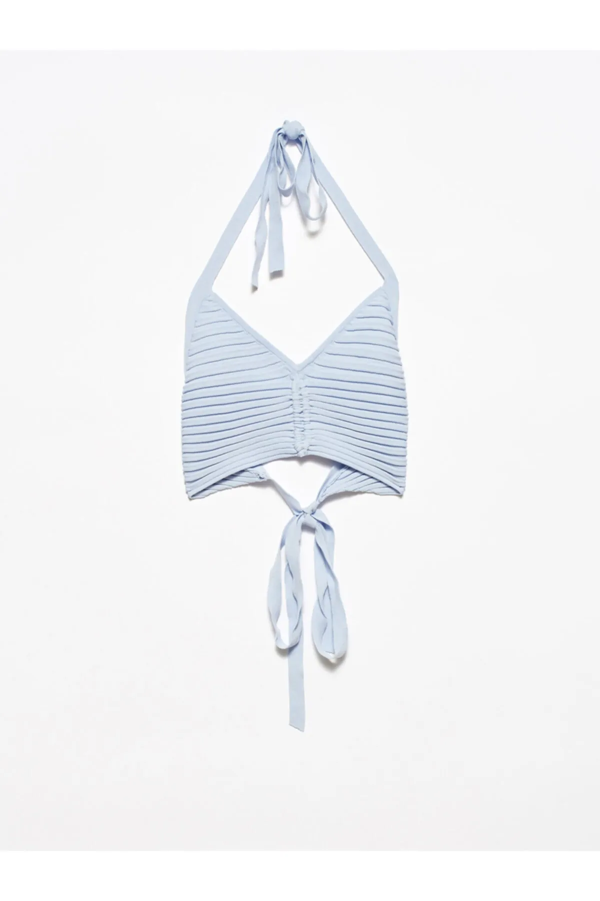 Dilvin  1011 Back Lace Knitwear Bustier-blau