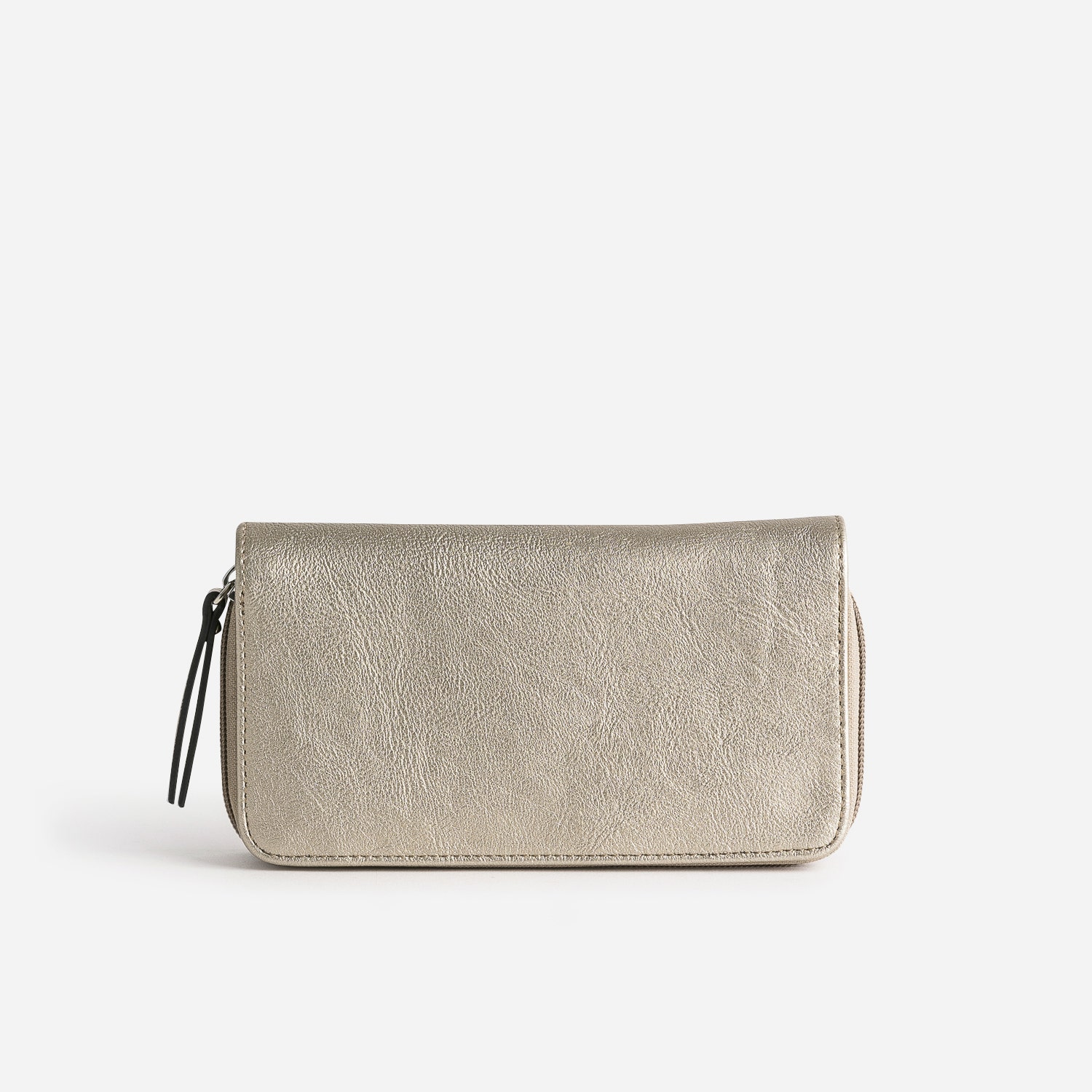 Portefeuille taupe métallisé