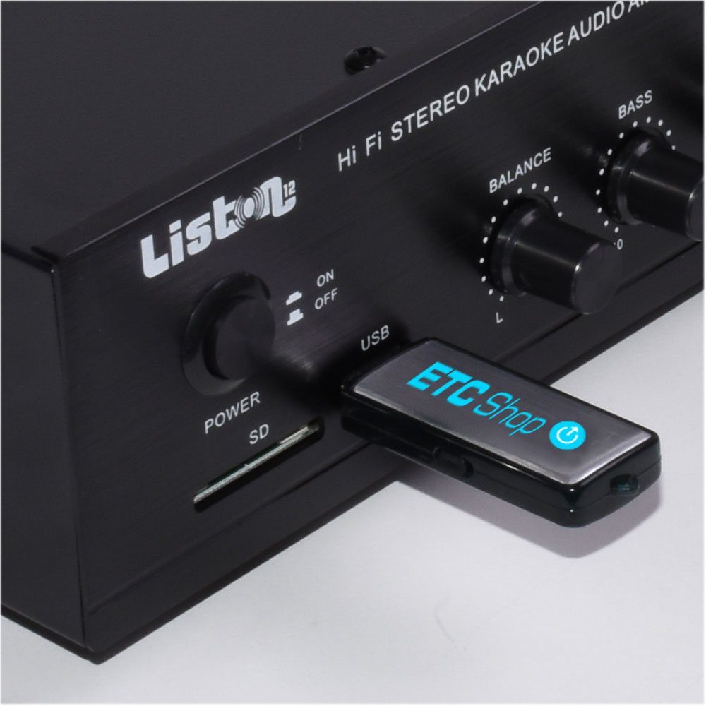 WJG Industrievertretung Verstärker (Hifi Verstärker FM Radio Tuner USB SD MP3 AUX Bluetooth Fernbedienung)