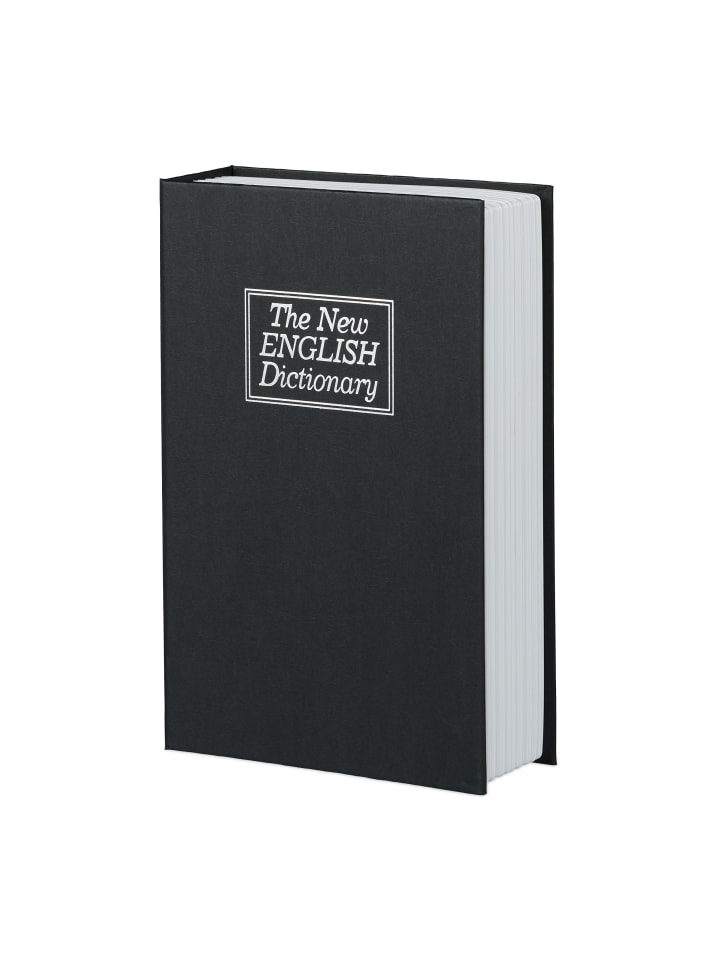 relaxdays Buchtresor Wörterbuch in Schwarz - (B)15,5 x (H) x (T)5,5 cm günstig kaufen onesize