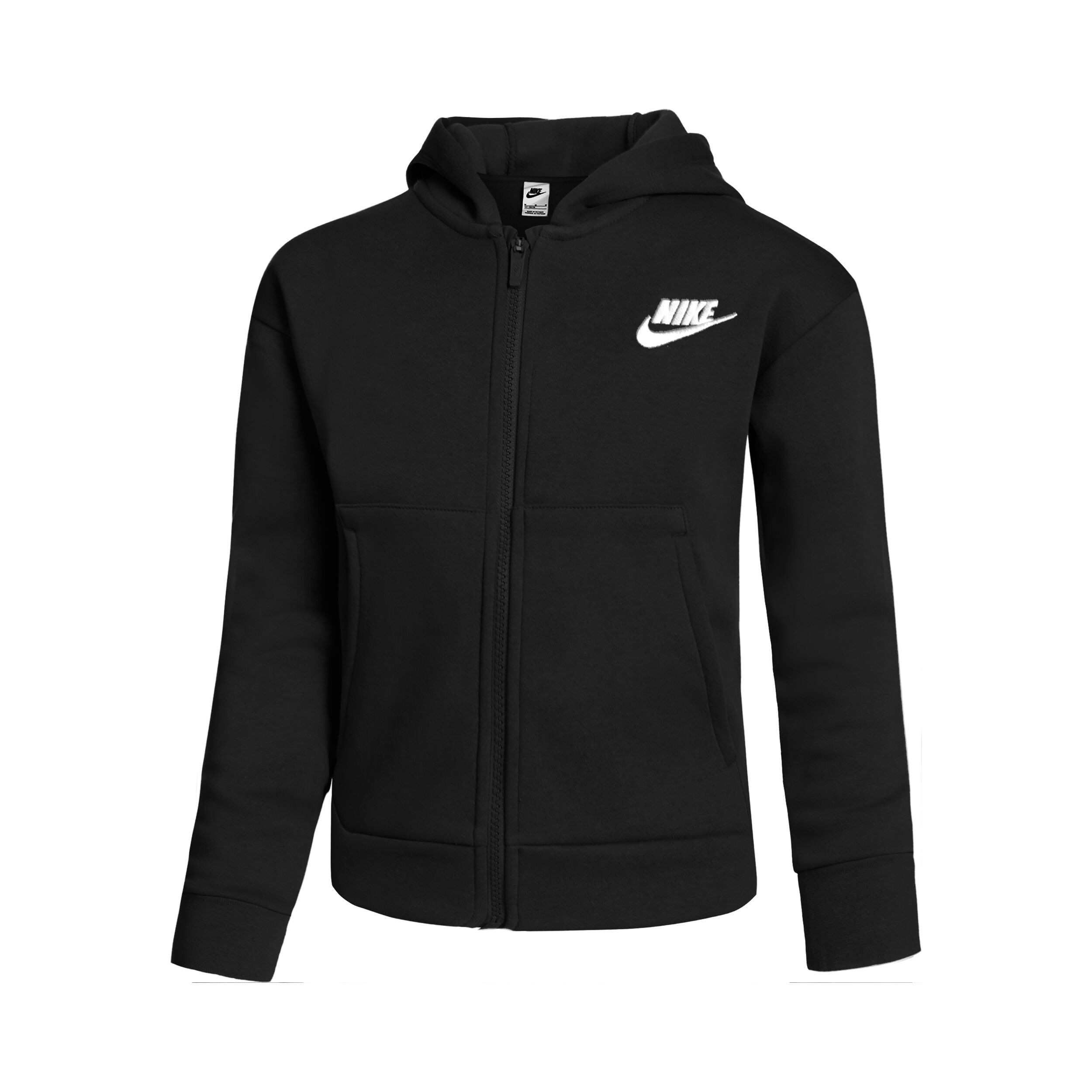 Sportswear Club Fleece Sweatjacke Mädchen - Schwarz, Weiß