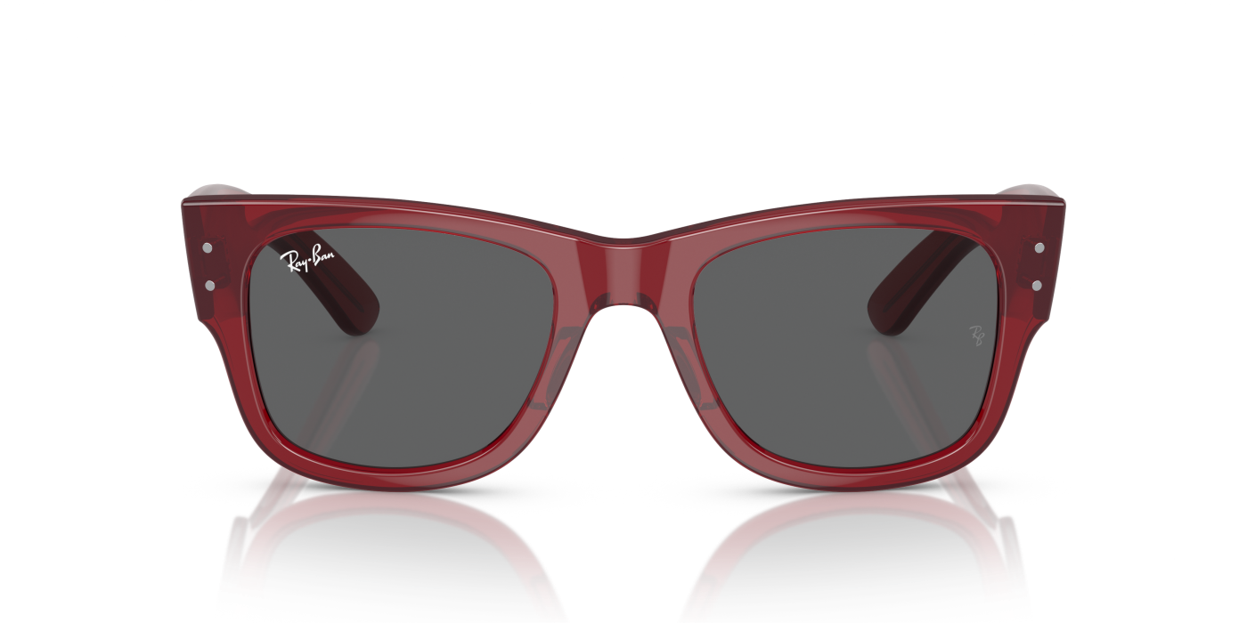 MEGA WAYFARER BIO-BASED - Roșu lucios, transparent, gri închis