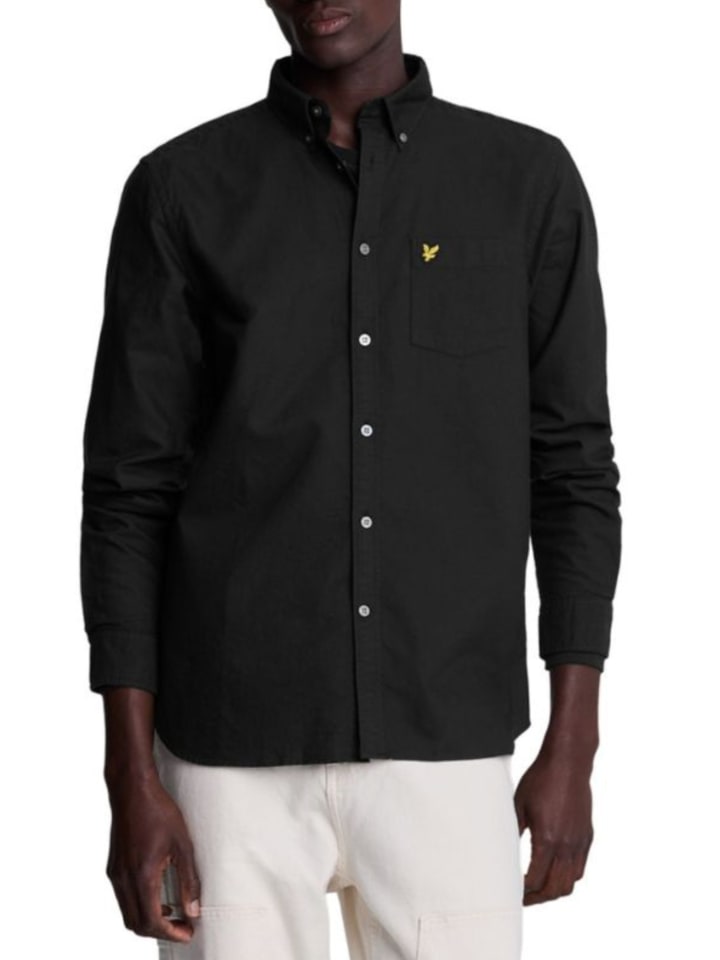 Lyle & Scott Langarmhemd in Schwarz günstig kaufen