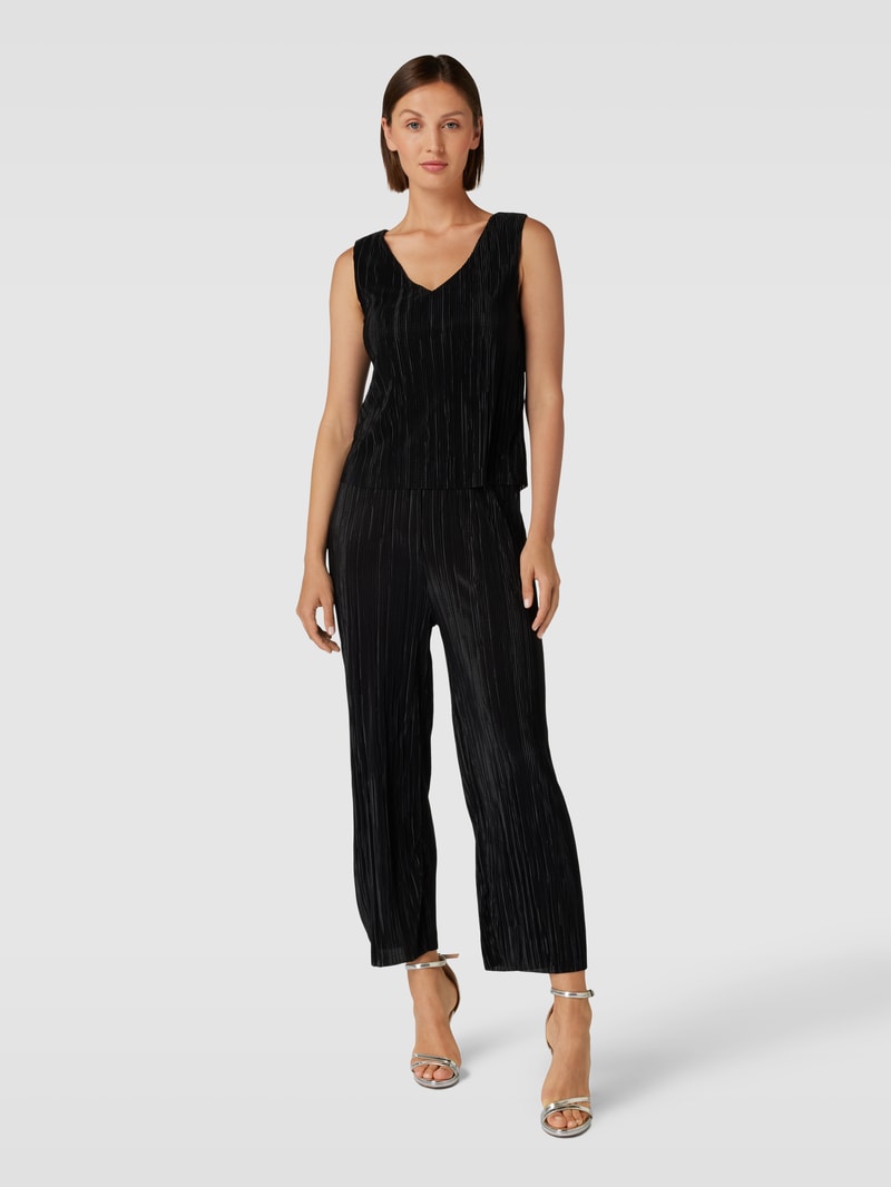Jumpsuit mit Plisseefalten in schwarz