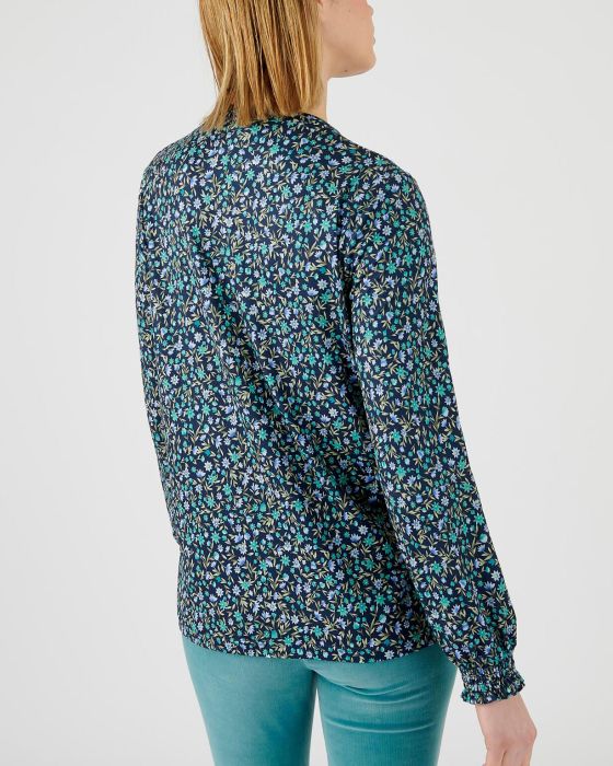 Chemisier fleuri à smocks
