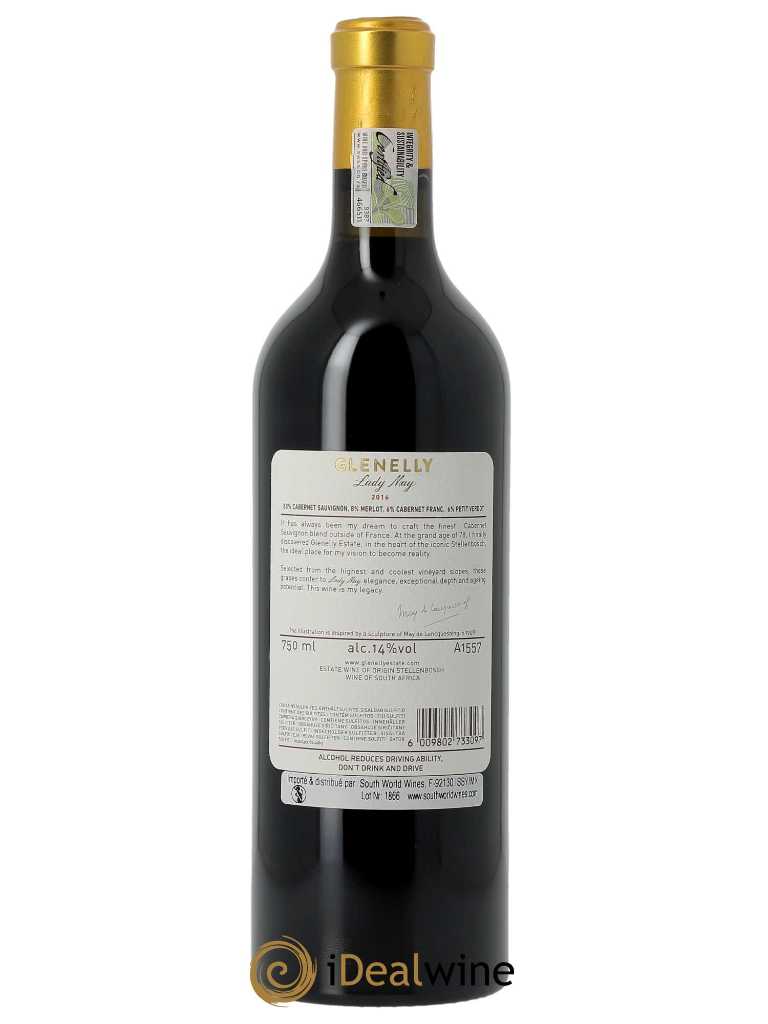 Stellenbosch Glenelly Lady May  2016 - Lot de 1 Bouteille