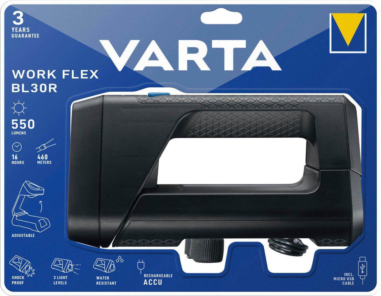 VARTA Taschenlampe Work Flex BL30R