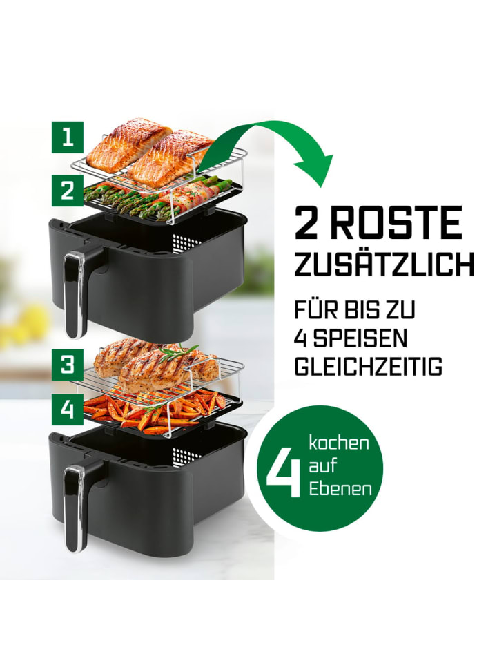 Gourmetmaxx GOURMETmaxx FryUp Vertikale Doppelkammer-Heißluftfritteuse - 10 L - 2800 Watt günstig kaufen onesize