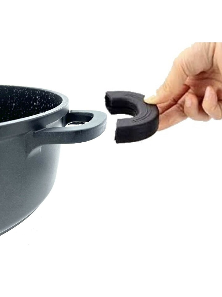 Cheffinger 8 tlg Kochtopf Set Topf Induktion Anti Haft 20-24-28-32cm in Schwarz günstig kaufen onesize