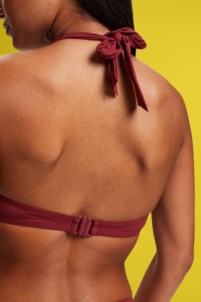 Dreifarbiges Neckholder-Bikinitop mit Bügeln