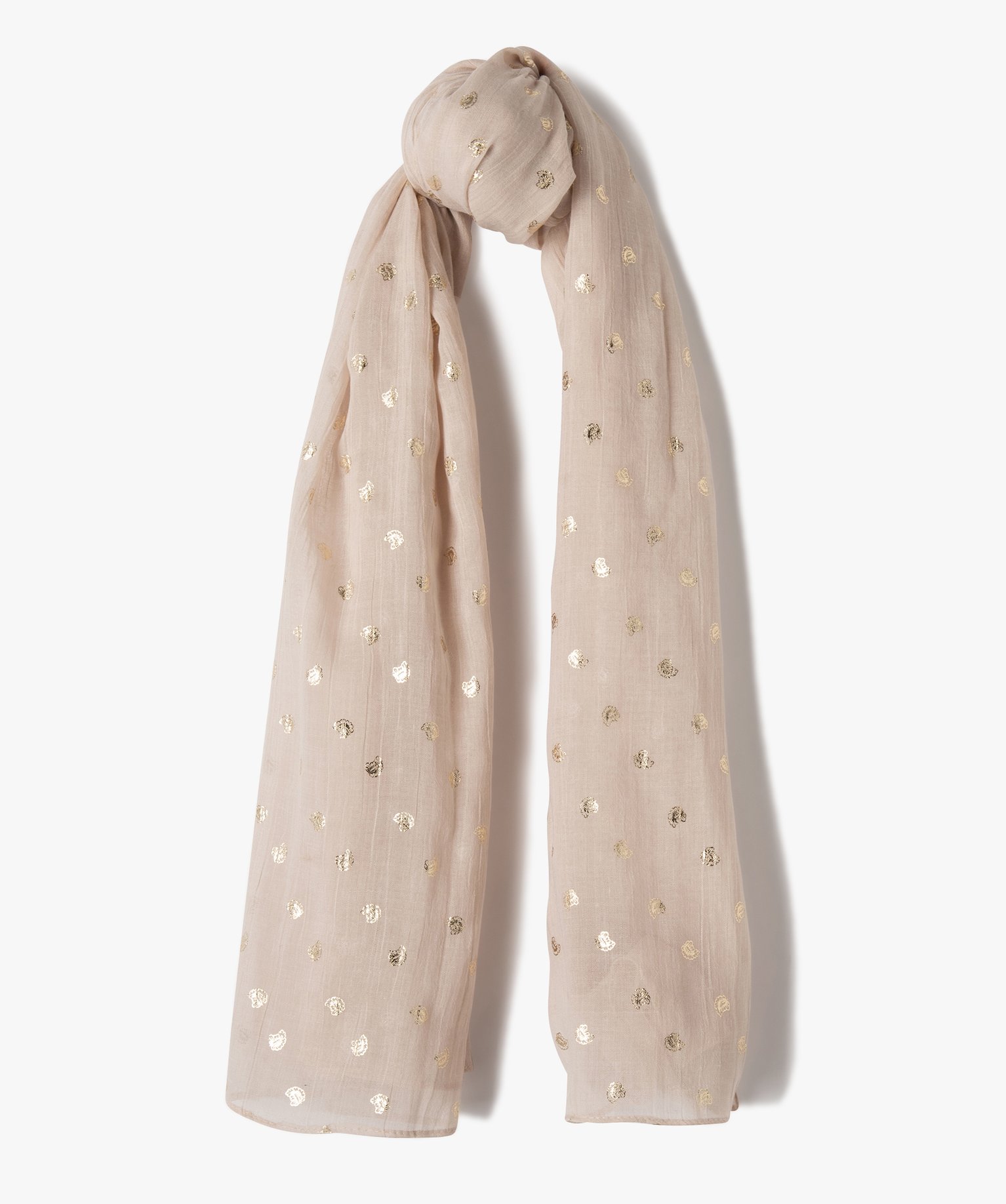 Foulard à motifs pailletés femme ecru | GEMO