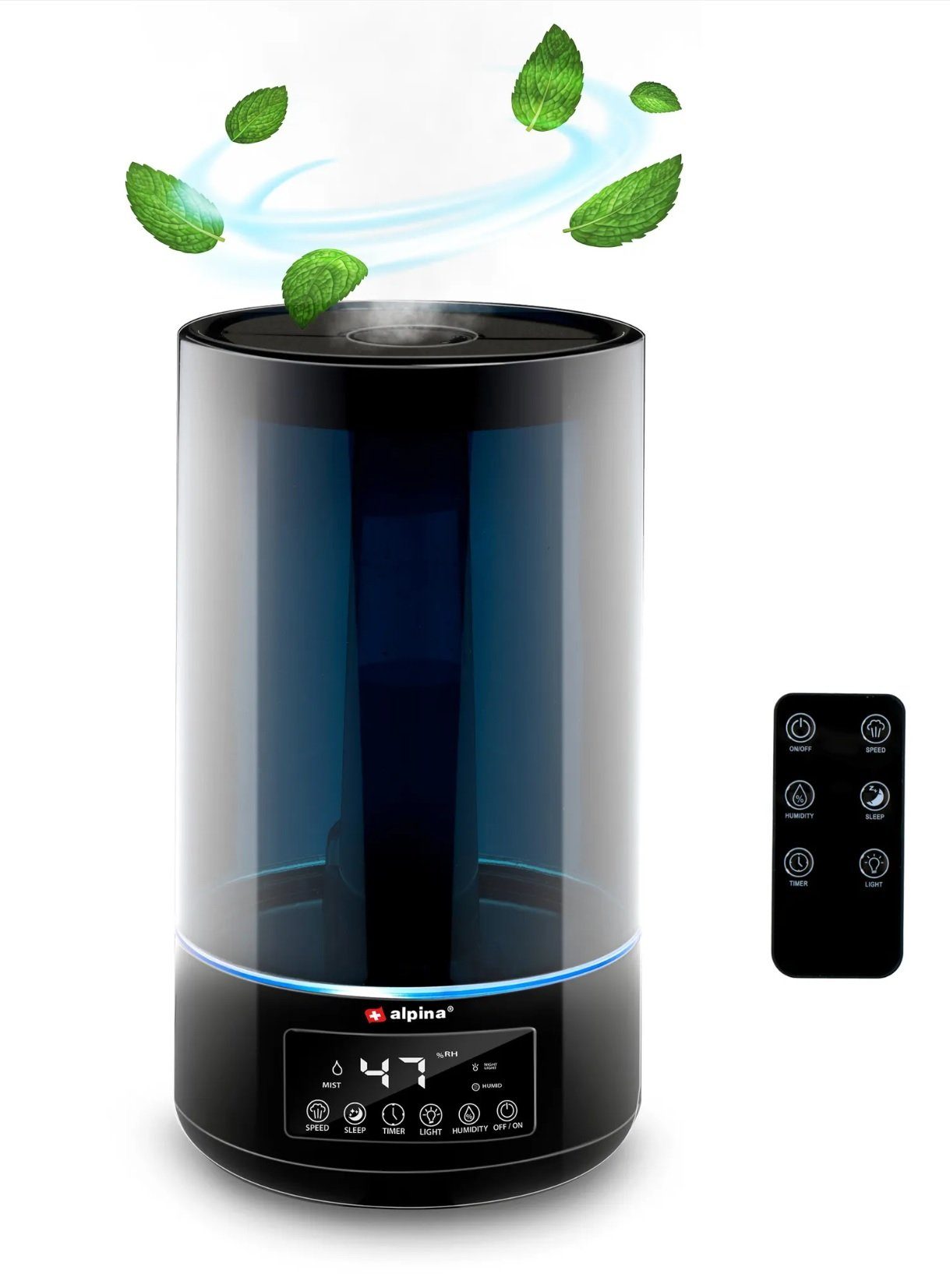 JUNG Luftbefeuchter ALPINA Luftbefeuchter 4L Aroma Diffuser Raumbefeuchter fü alle Räume, 4,30 l Wassertank, mit Fernbedienung, Raumluftbefeuchter, Raumluft Diffusor Humidifier