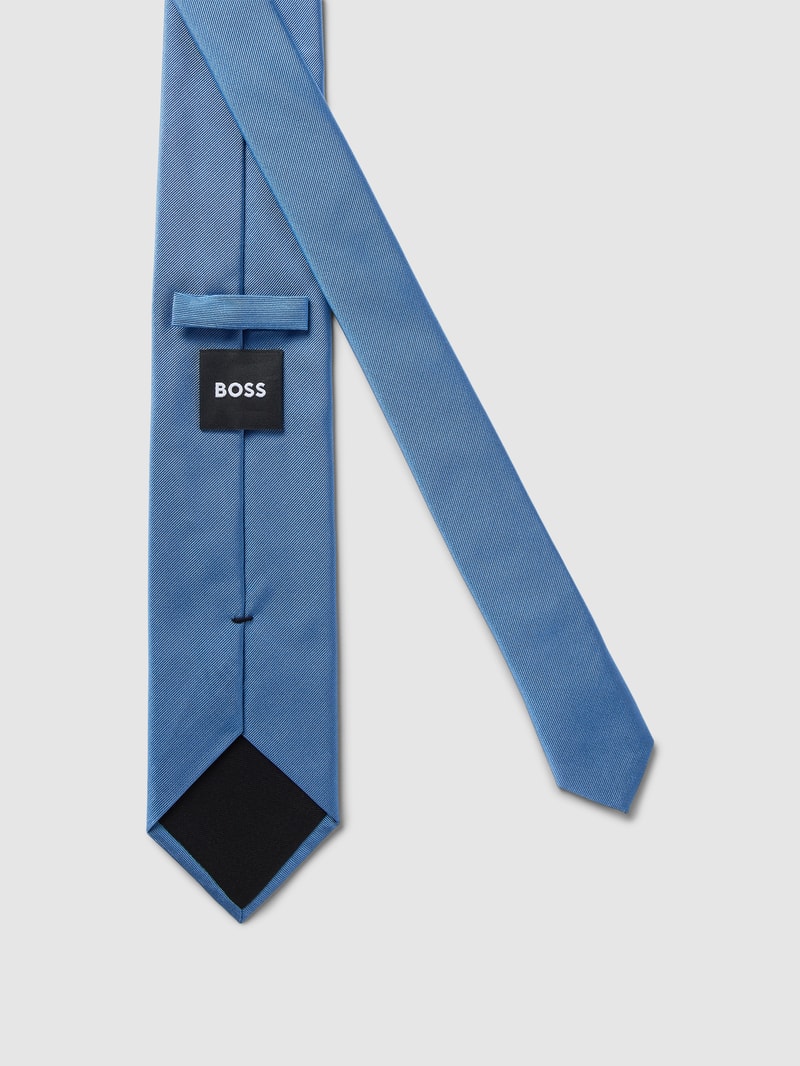 Krawatte mit Label-Patch in royalblau