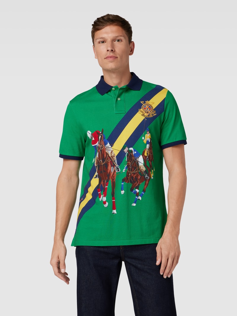 Poloshirt mit Motiv-Print in grün
