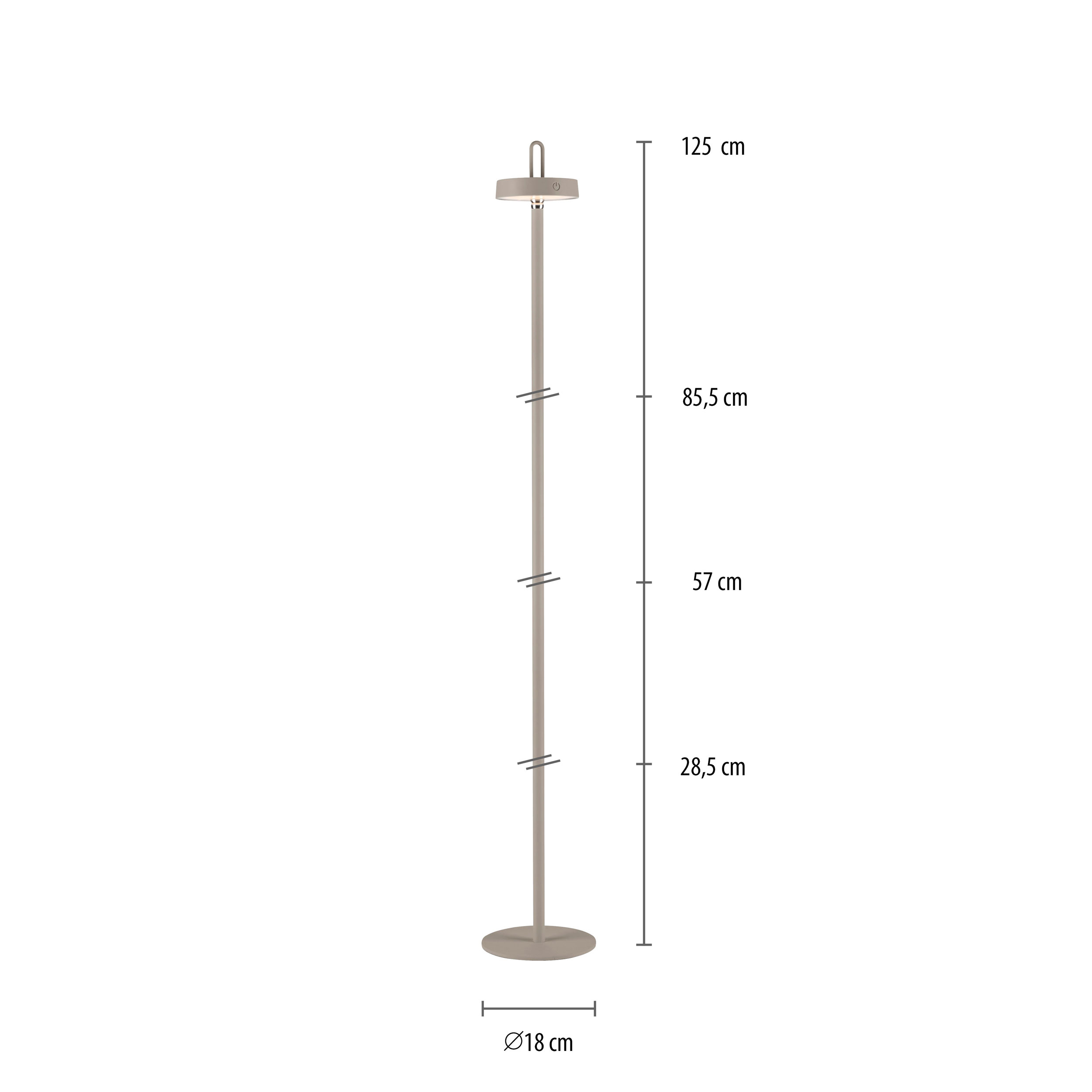 JUST LIGHT.LED-Akku-Stehleuchte 1flg