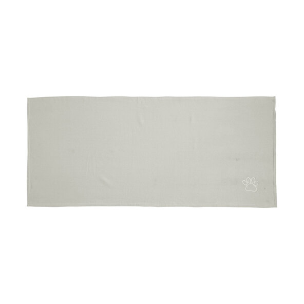 Fleece-Heimtierdecke mit Pfotenstick, 70 x 140 cm, hellgrau