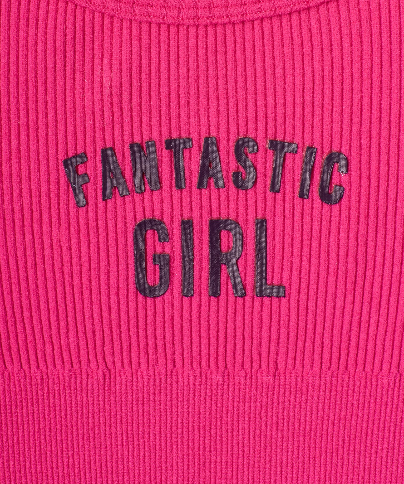 Débardeur de sport court en maille ctelée fille rose | GEMO