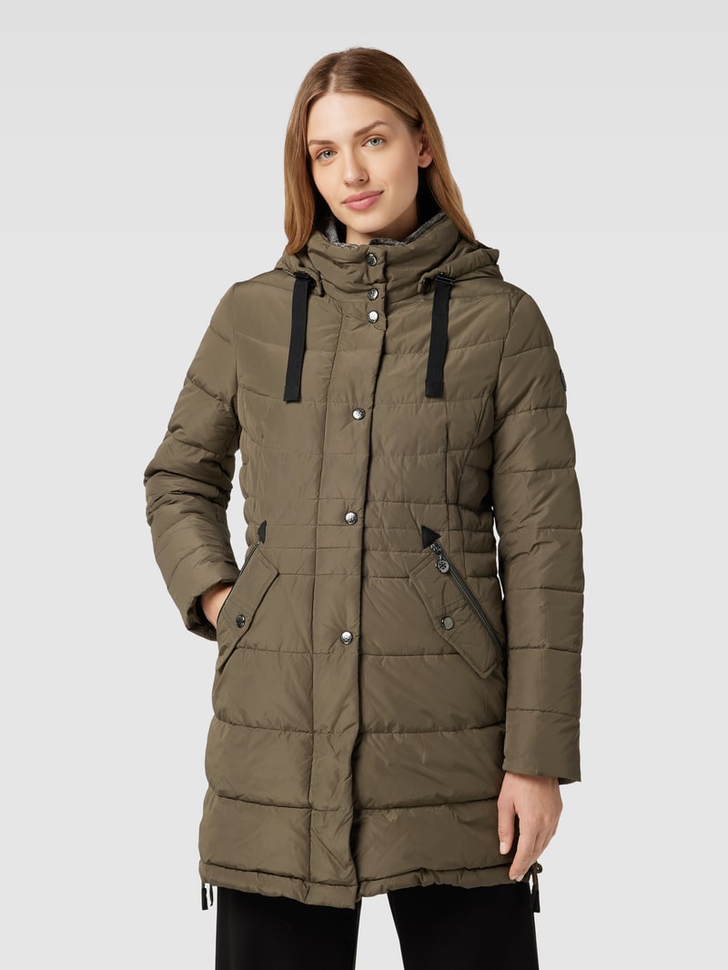 Steppjacke mit abnehmbarer Kapuze in khaki