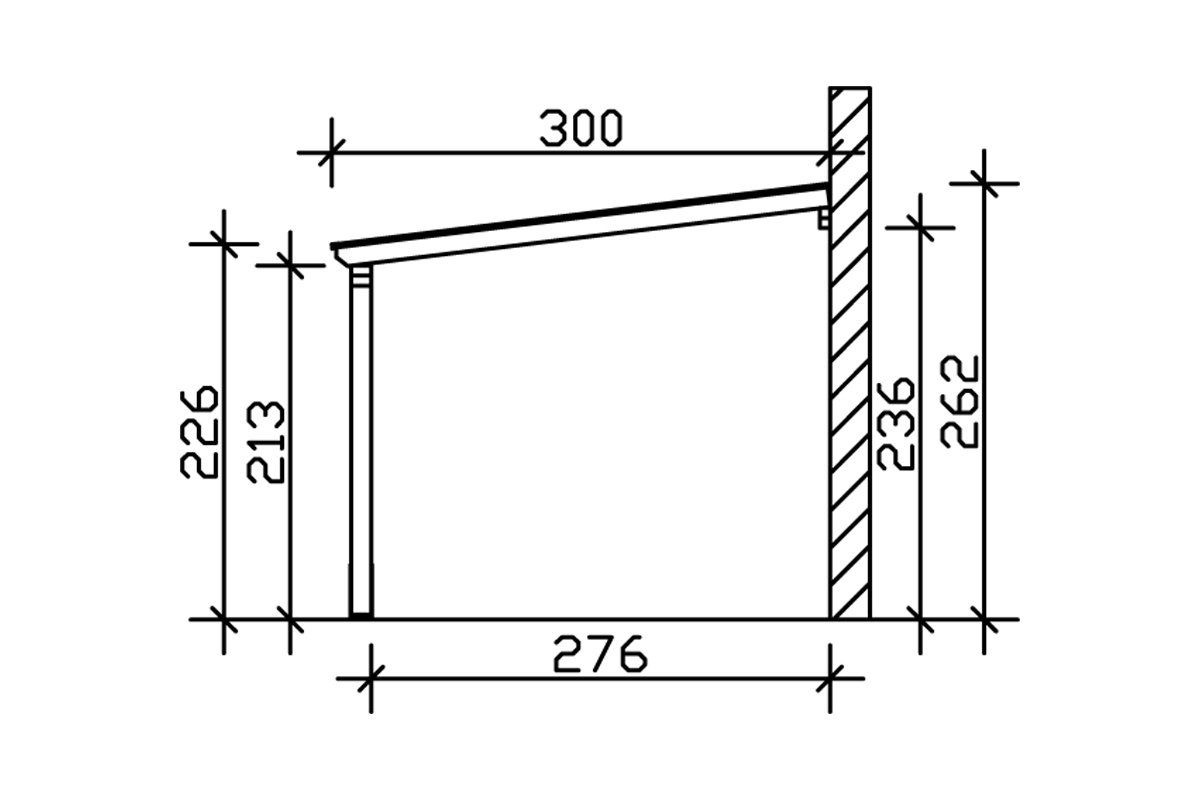 Skanholz Anlehncarport Vogtland, BxT: 300x541 cm, 213 cm Einfahrtshöhe