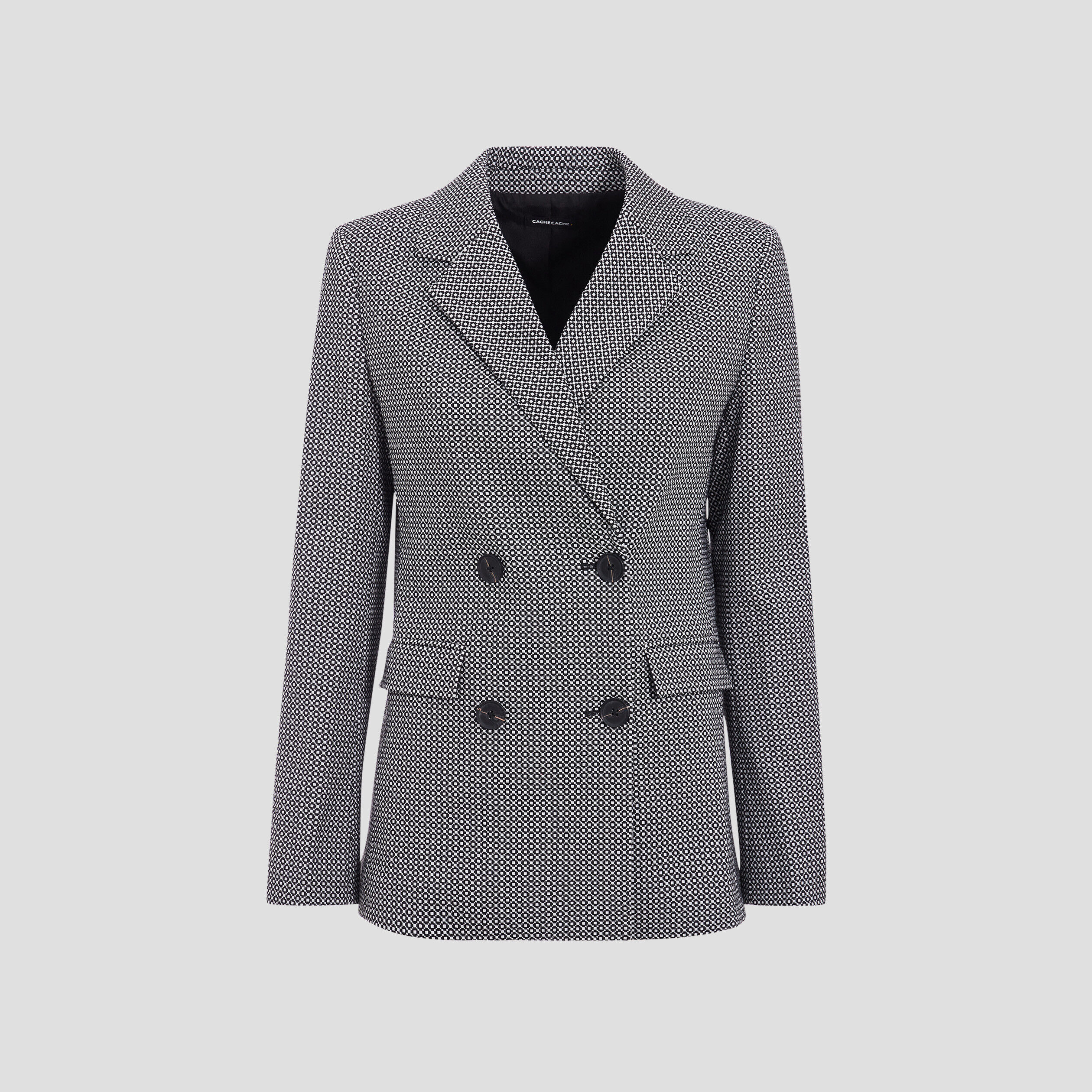 Veste blazer boutonnée noir femme | Cache Cache