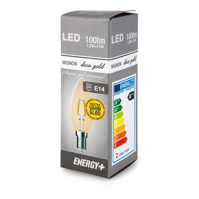 Energy Dekorpære LED 100 lm Gold mignon E14 C35