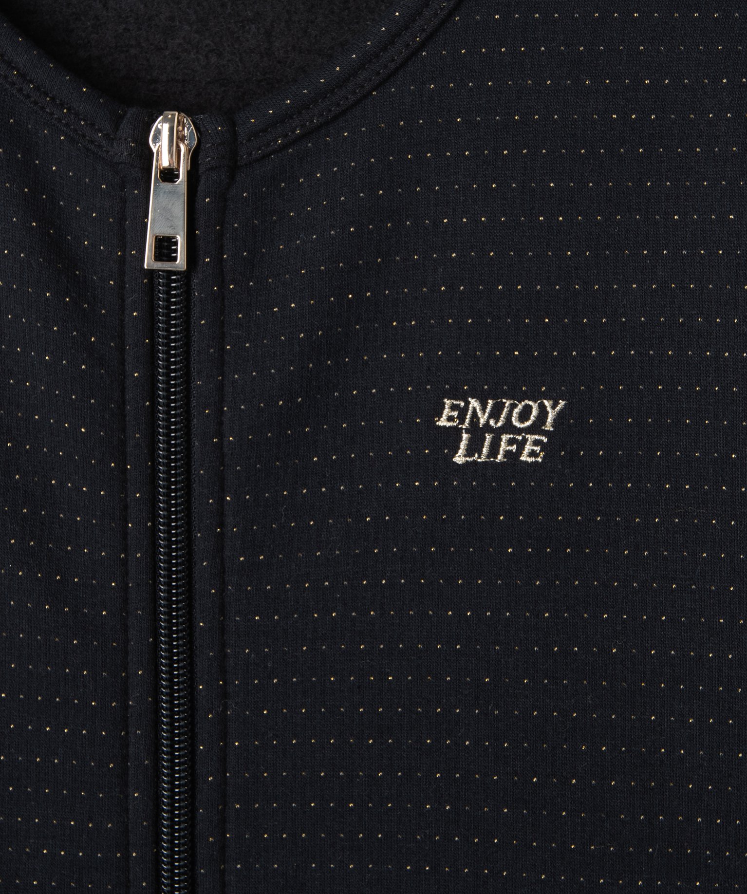 Sweat fille zippé à motifs pailletés noir | GEMO