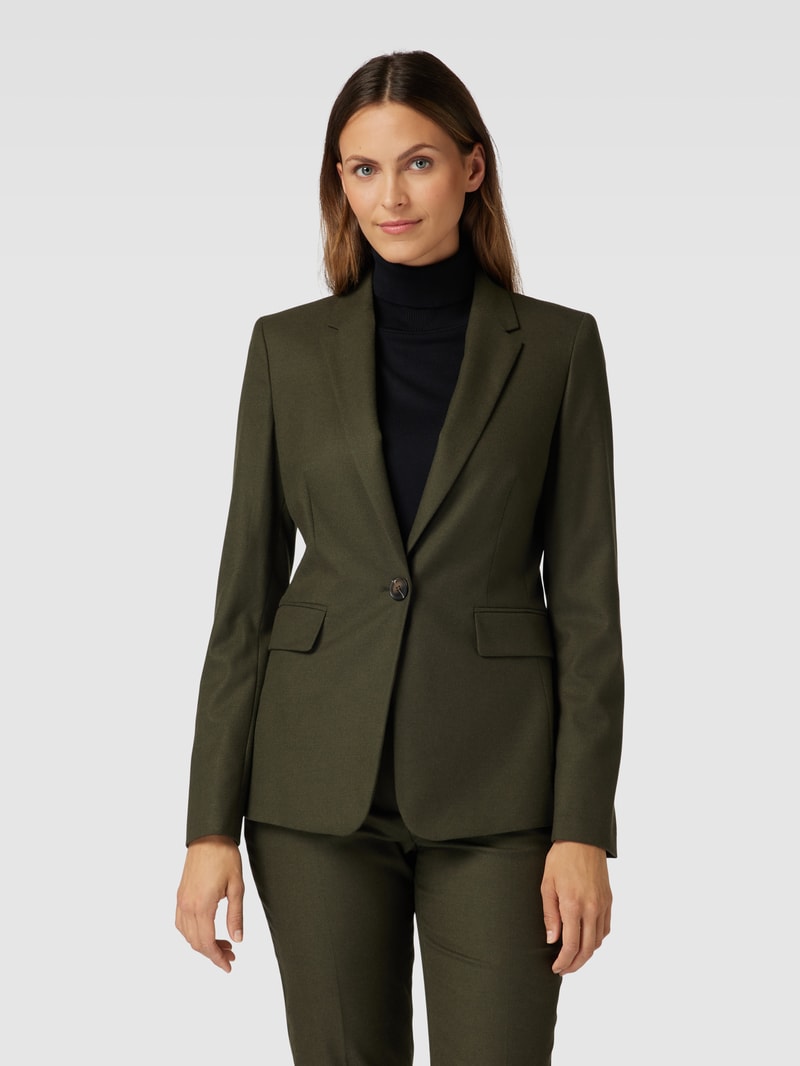 Blazer mit Reverskragen in olivgrün