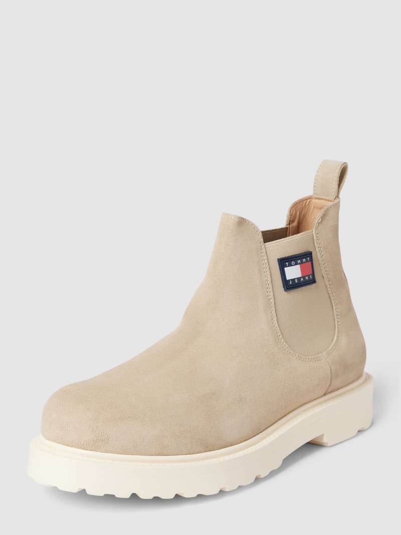 Chelsea Boots aus Leder in beige