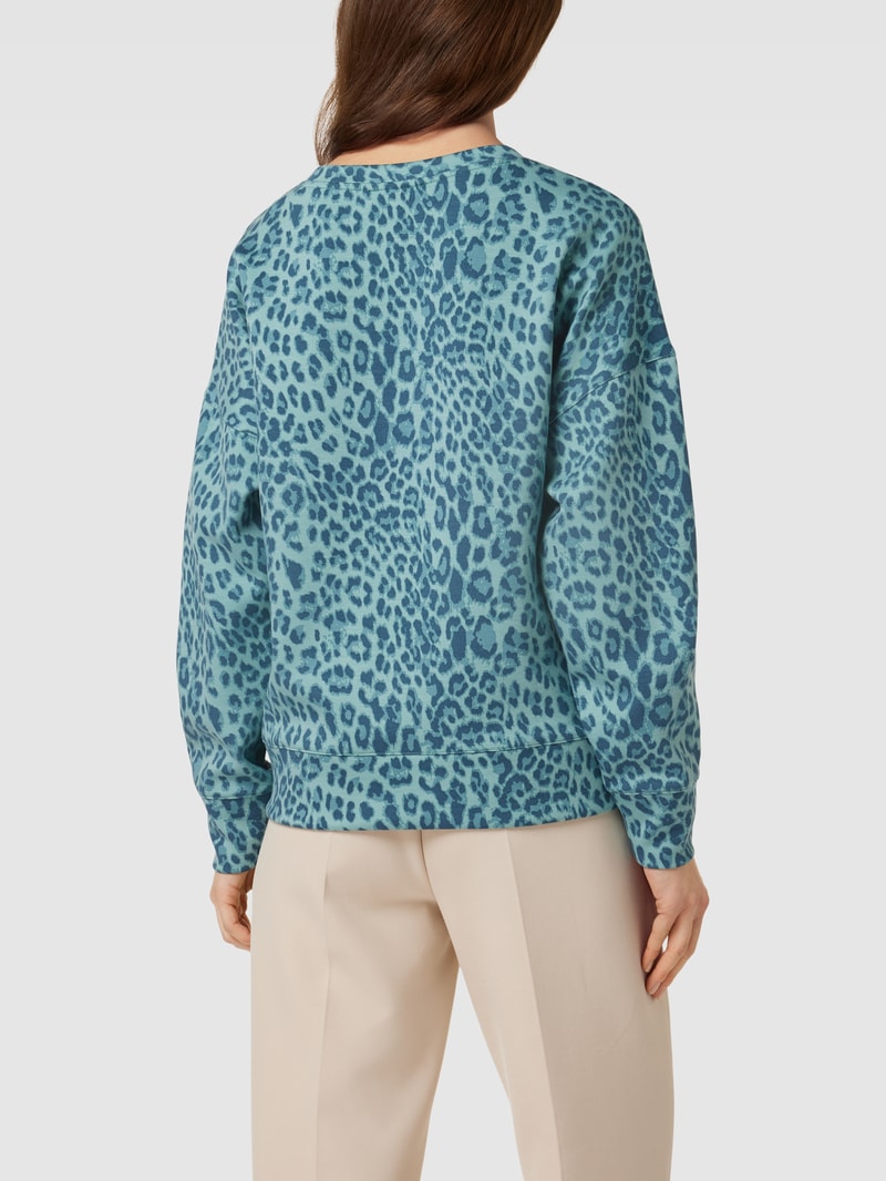Oversized Sweatshirt mit Animal-Print in ozean blau