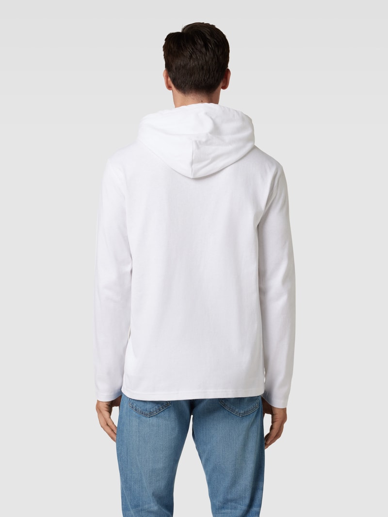 Hoodie mit Logo-Stitching in weiß