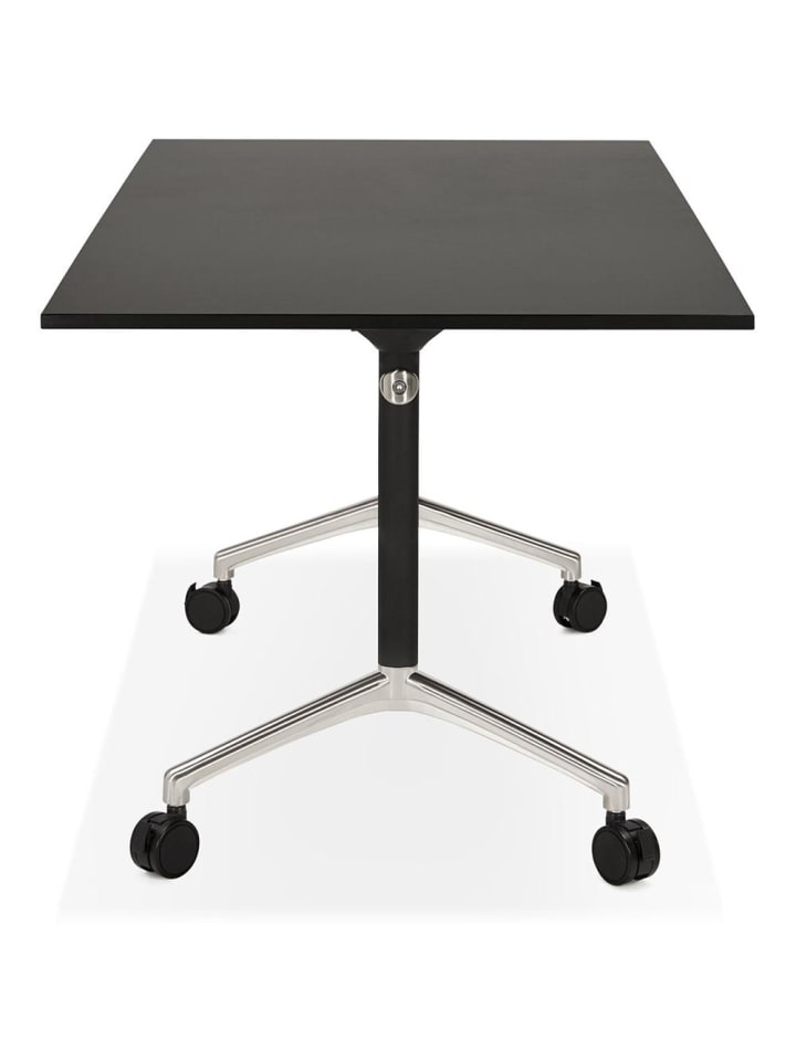 KADIMA DESIGN Schreibtisch klappbar 160x80 cm mobil & Homeoffice, mit Rollen in Schwarz günstig kaufen