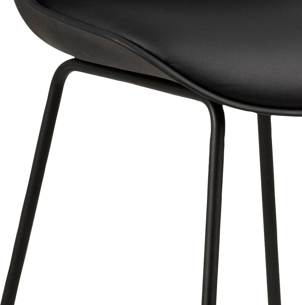 ACTONA GROUP Bistrostuhl Tina, 2er Set, Kunstleder Bezug, inklusive einer Fußstütze, Sitzhöhe 76 cm