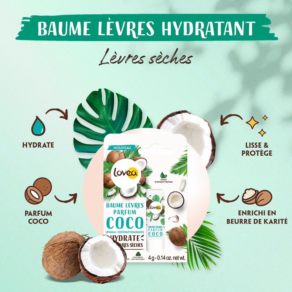 lovea Baume Lèvres Parfum Coco Baume Lèvres - Lèvres Sèches