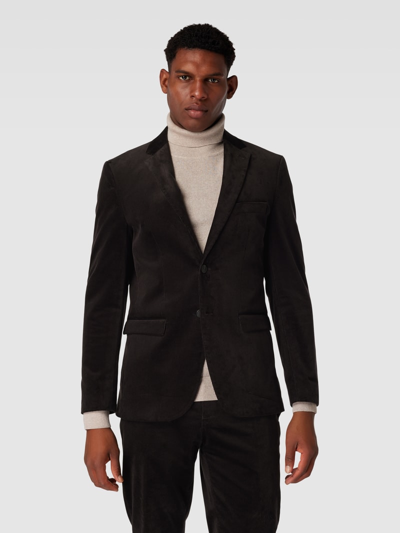 Slim Fit Anzug mit Strukturmuster Modell 'BOE' in dunkelbraun