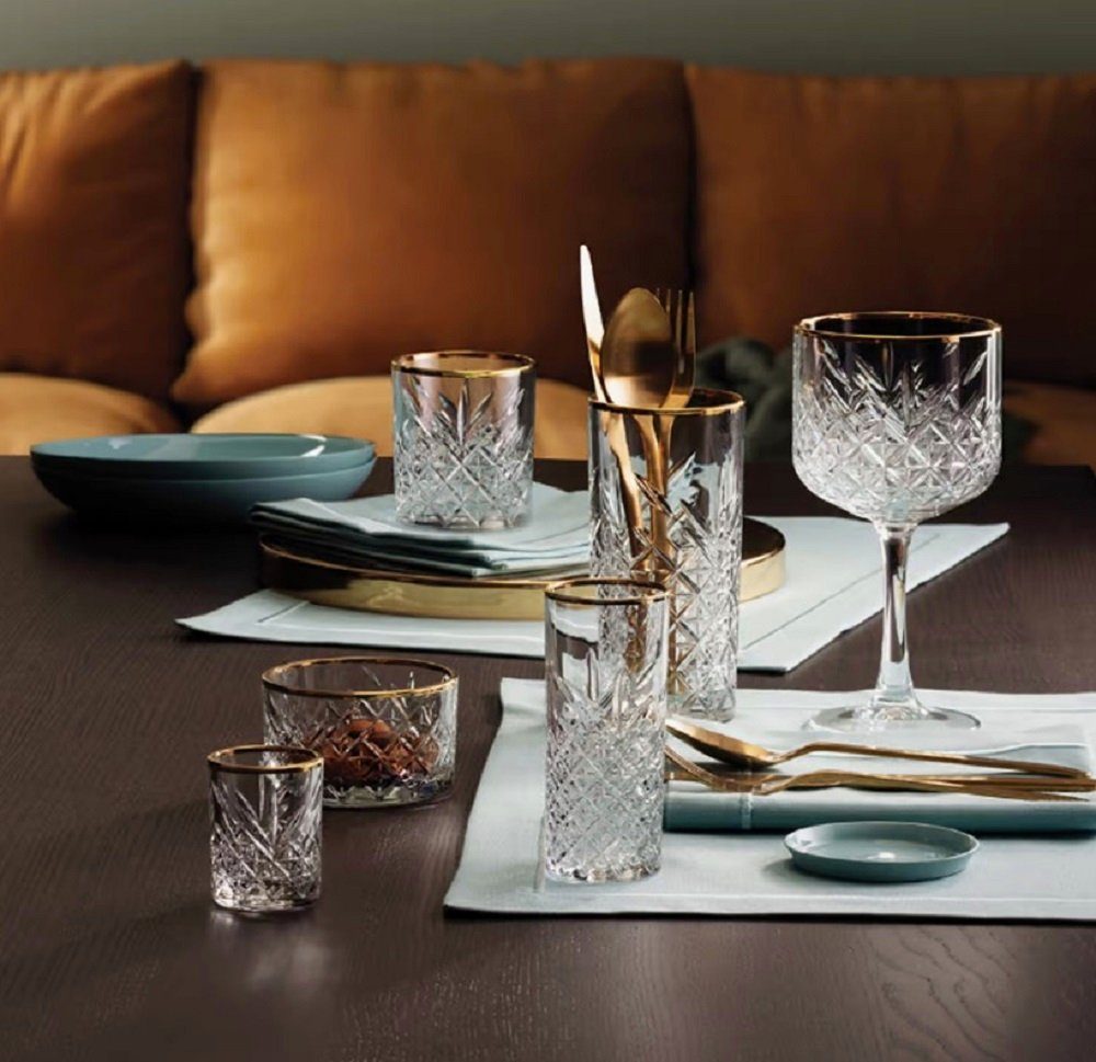 Pasabahce Snackschale Timeless 4er set Schale, Glas, transparent-gold, 22,5 ml, (4-tlg)