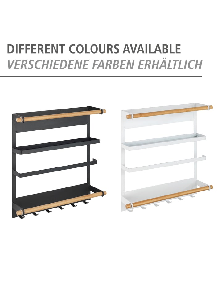 Wenko Küchenregal Mod. Magna Schwarz, Küchenregal Magna, Schwarz, Küchenregal Magna Schwarz in Regal: Schwarz, Stäbe: natur, Magnet: Schwarz günstig kaufen onesize