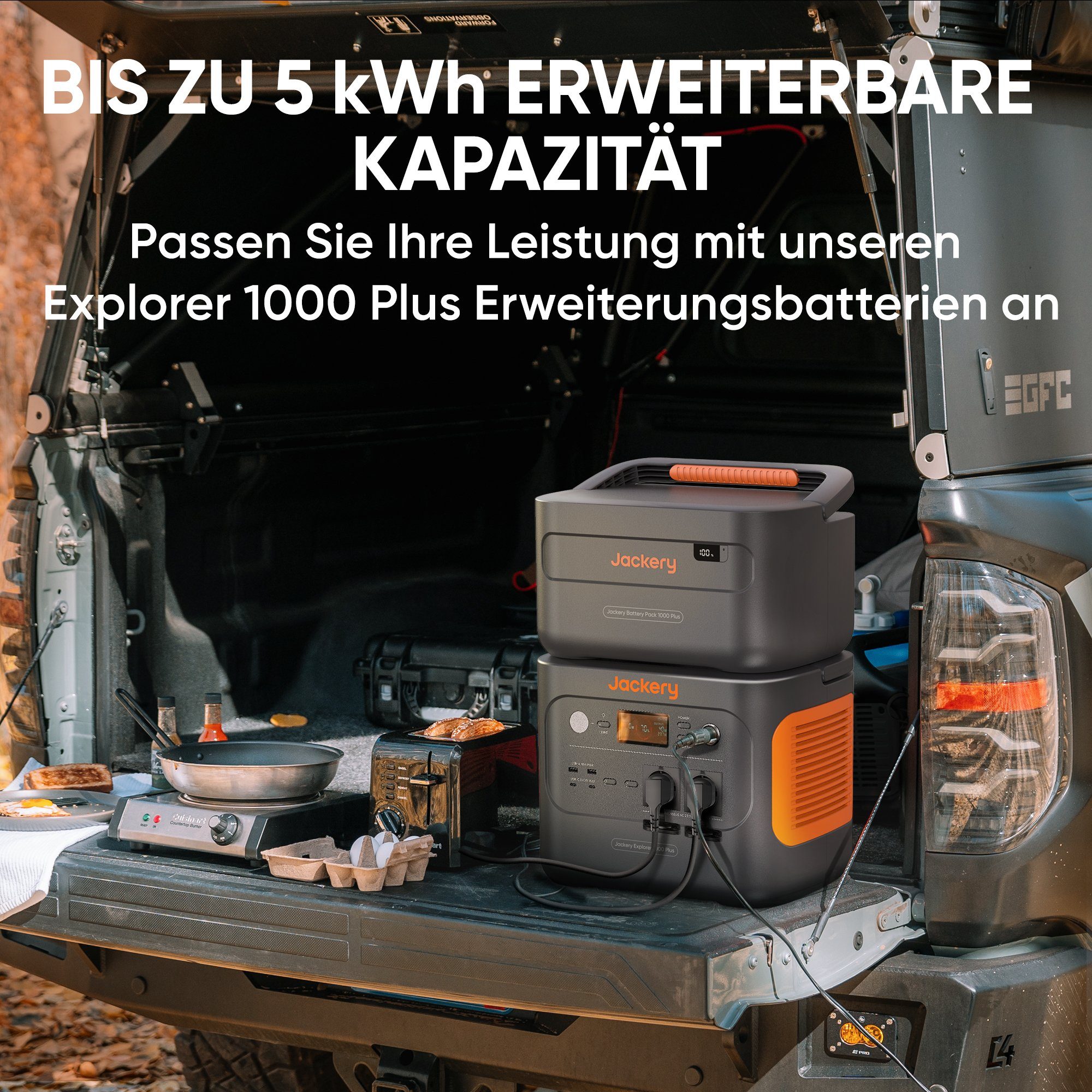 Jackery Stromerzeuger Erweiterungsakku für 1000 Plus, 1264Wh LiFePO4 Akku, (1-tlg), Kompatibel mit Explorer 1000 Plus