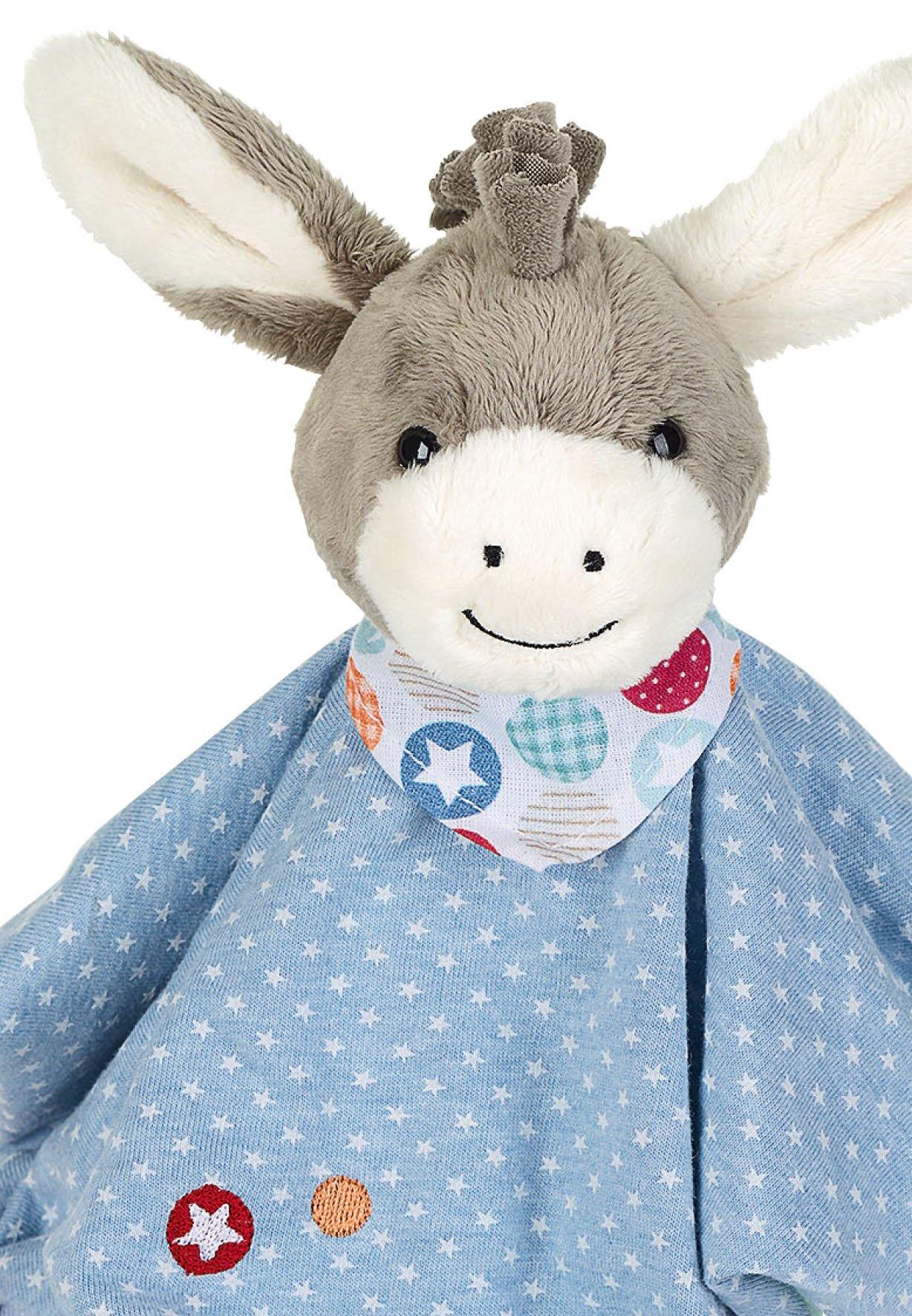 Schmusetuch Esel Emmi in Hellblau, 32 cm
