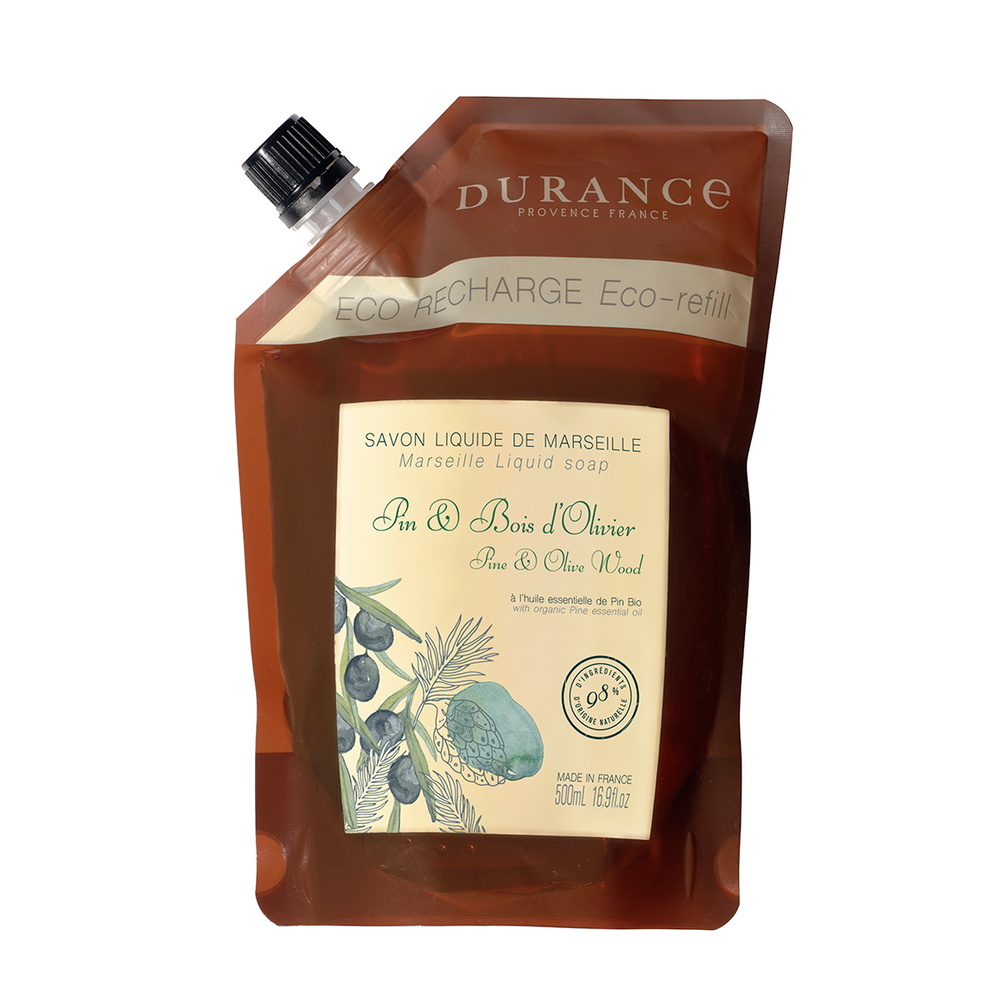 durance Pin Bois d'Olivier Eco-recharge savon liquide 500 mL