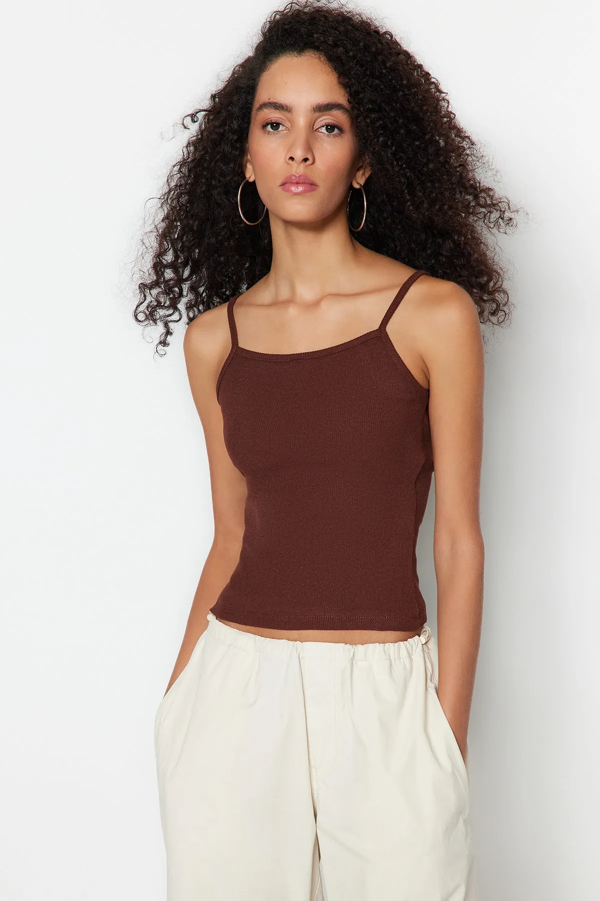 Trendyol Collection  Unterhemd - Braun - Slim Fit
