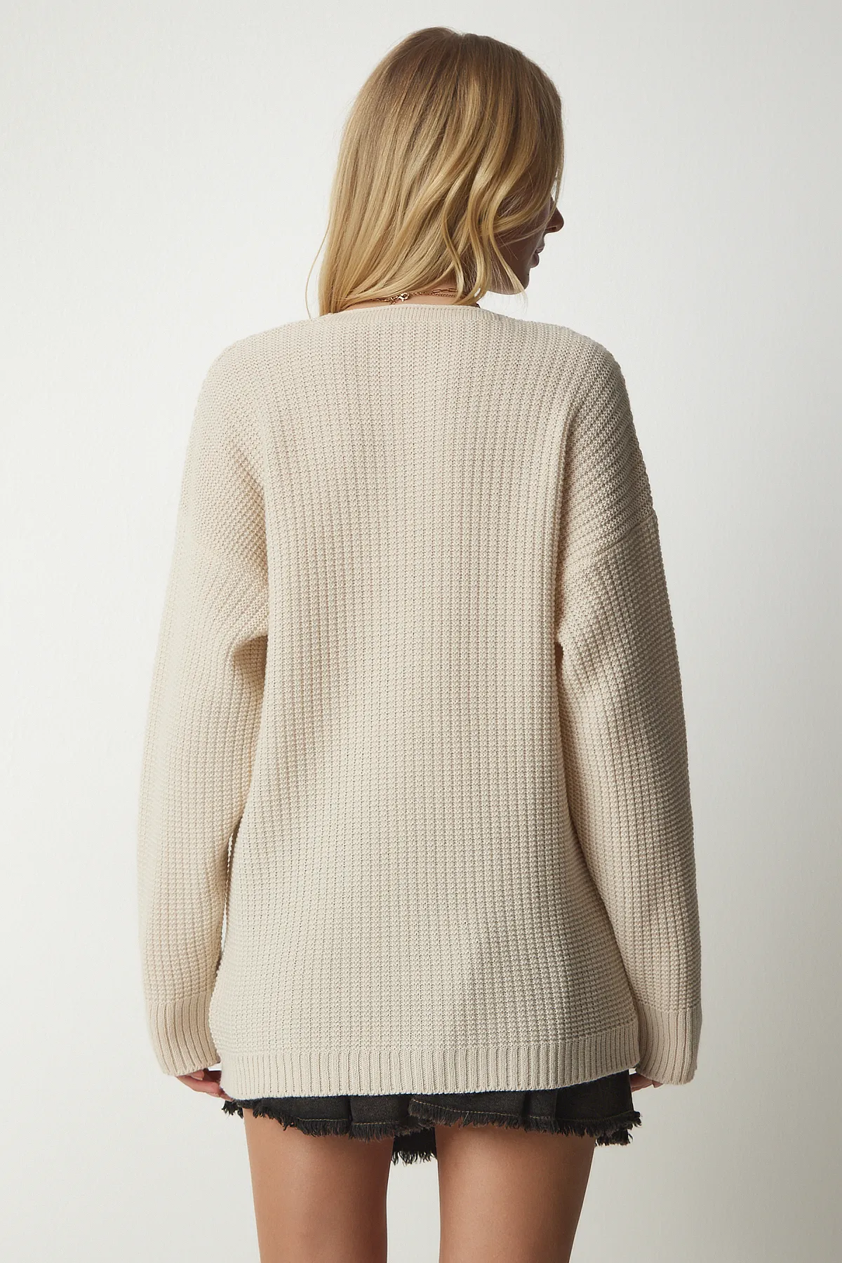 Happiness İstanbul  Strickjacke - Beige - Regular Fit