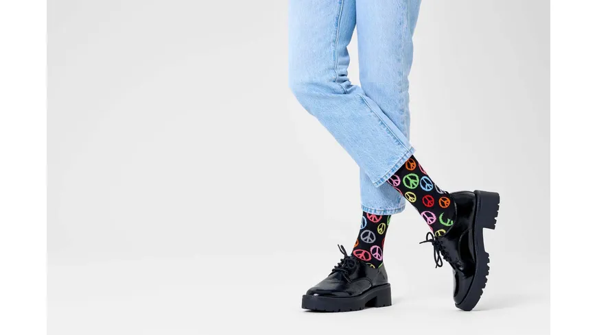 Happy Socks Unisex Socken Peace Black