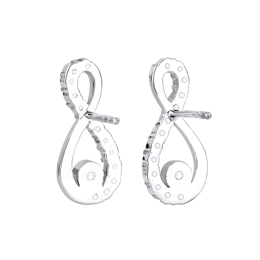 Elli Elli Boucles d'Oreilles Infinity Kristalle 925 Silber Boucles d'oreilles