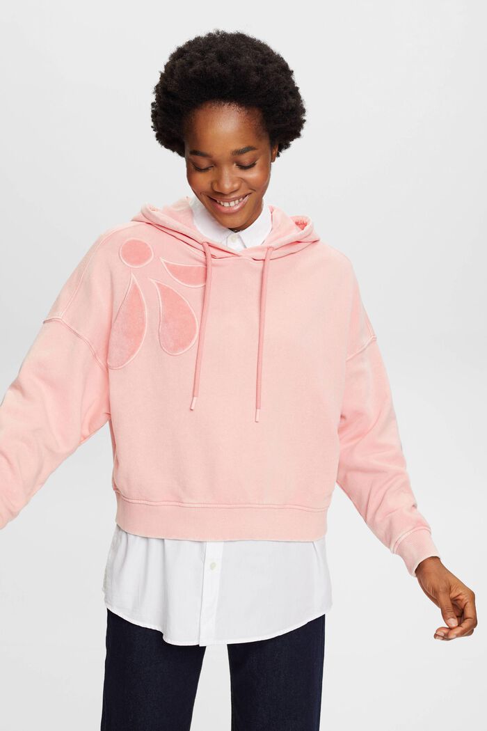 Hoodie mit verzierter Blume