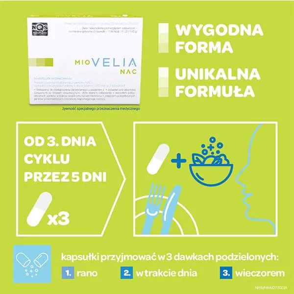 Miovelia Nac, preparatas, palaikantis moterų vaisingumą, kapsulės