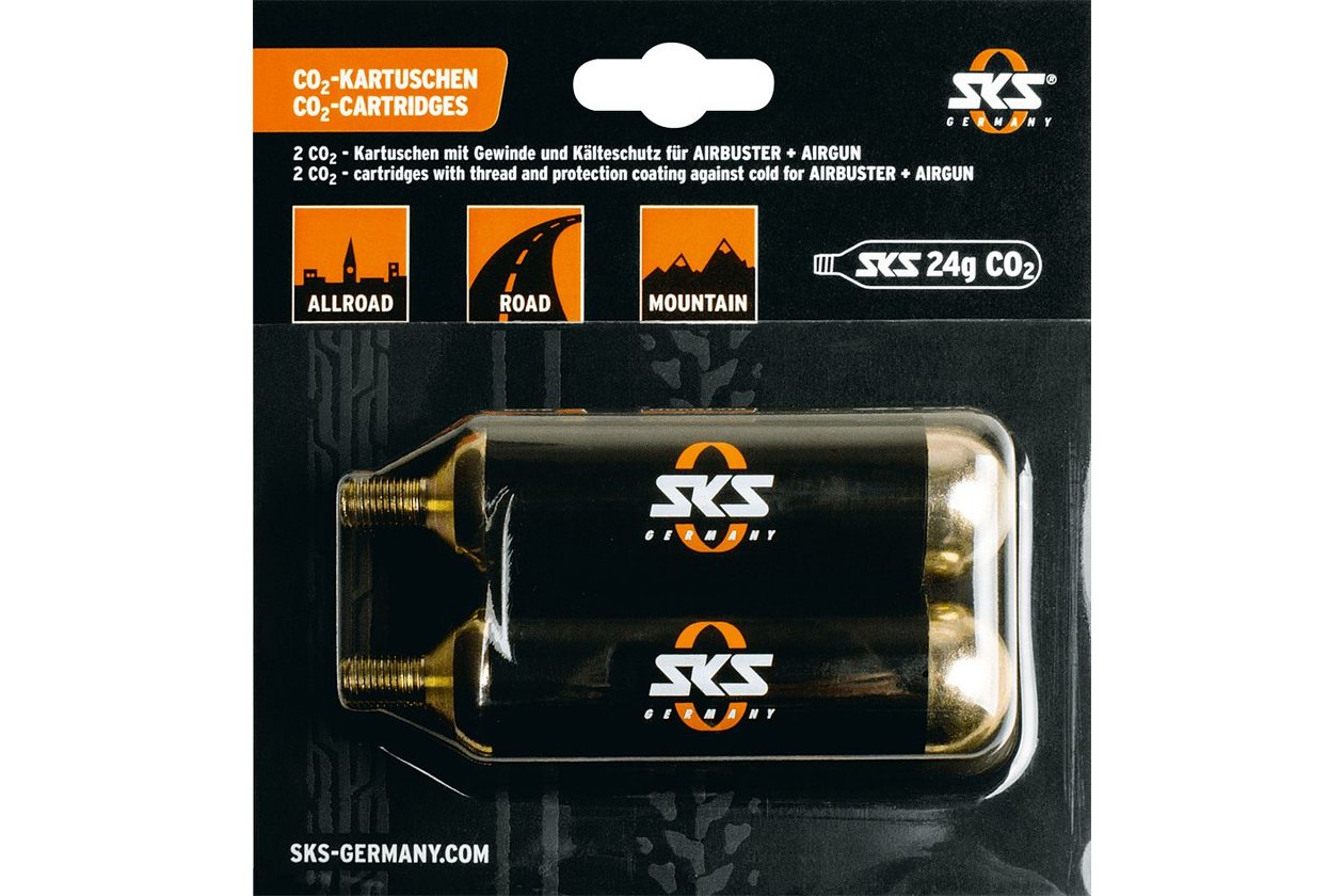 SKS CO2 Ersatzkartuschen Set fu00fcr Airbuster mit Gewinde - 24g