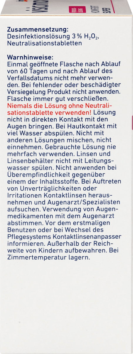 Peroxidlösung Komfort Super für weiche Kontaktlinsen, mit Kontaktlinsenbehälter, 360 ml