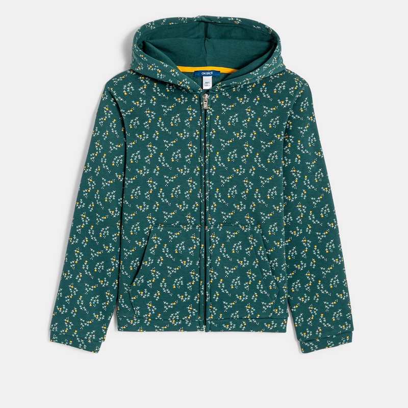 Sweat-shirt imprimé vert fille