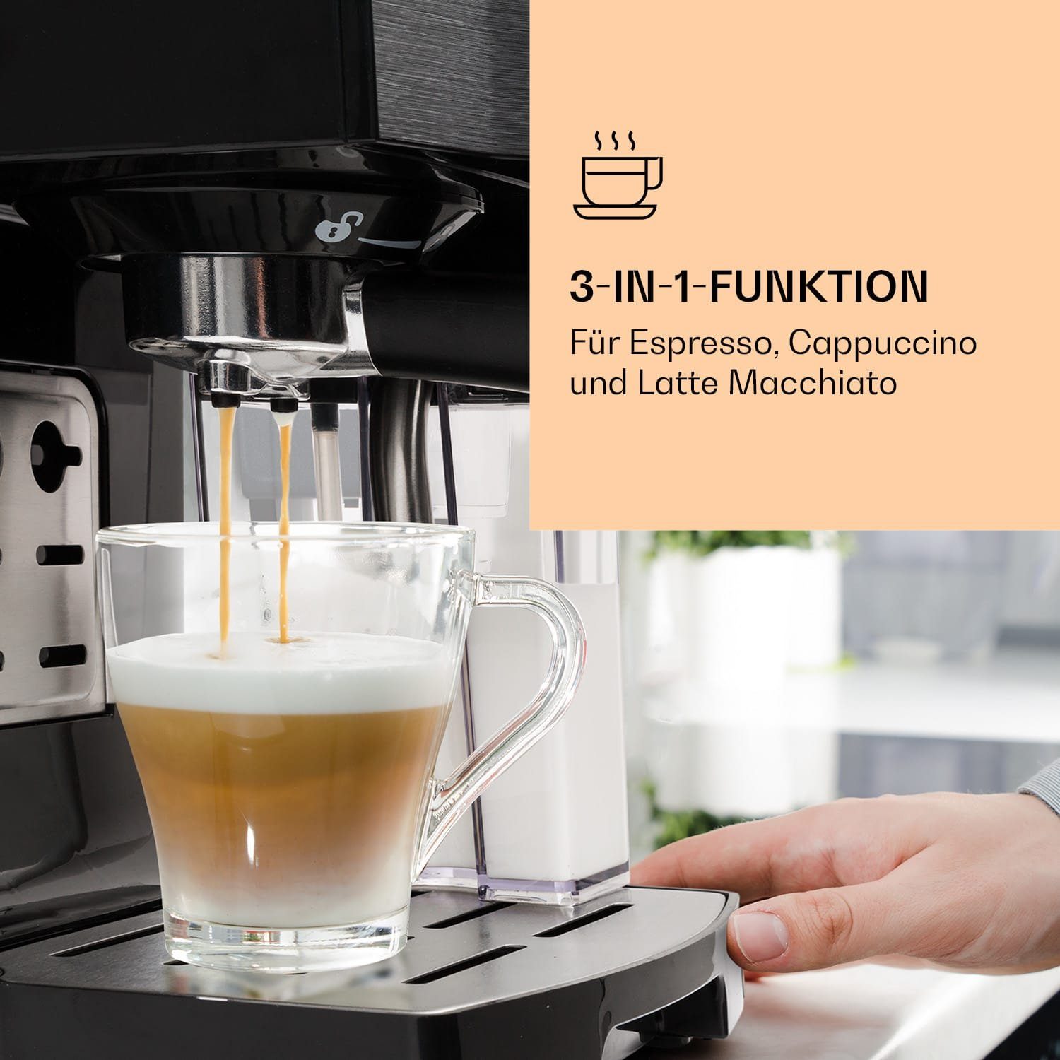 Klarstein Filterkaffeemaschine BellaVita, 1.4l Kaffeekanne