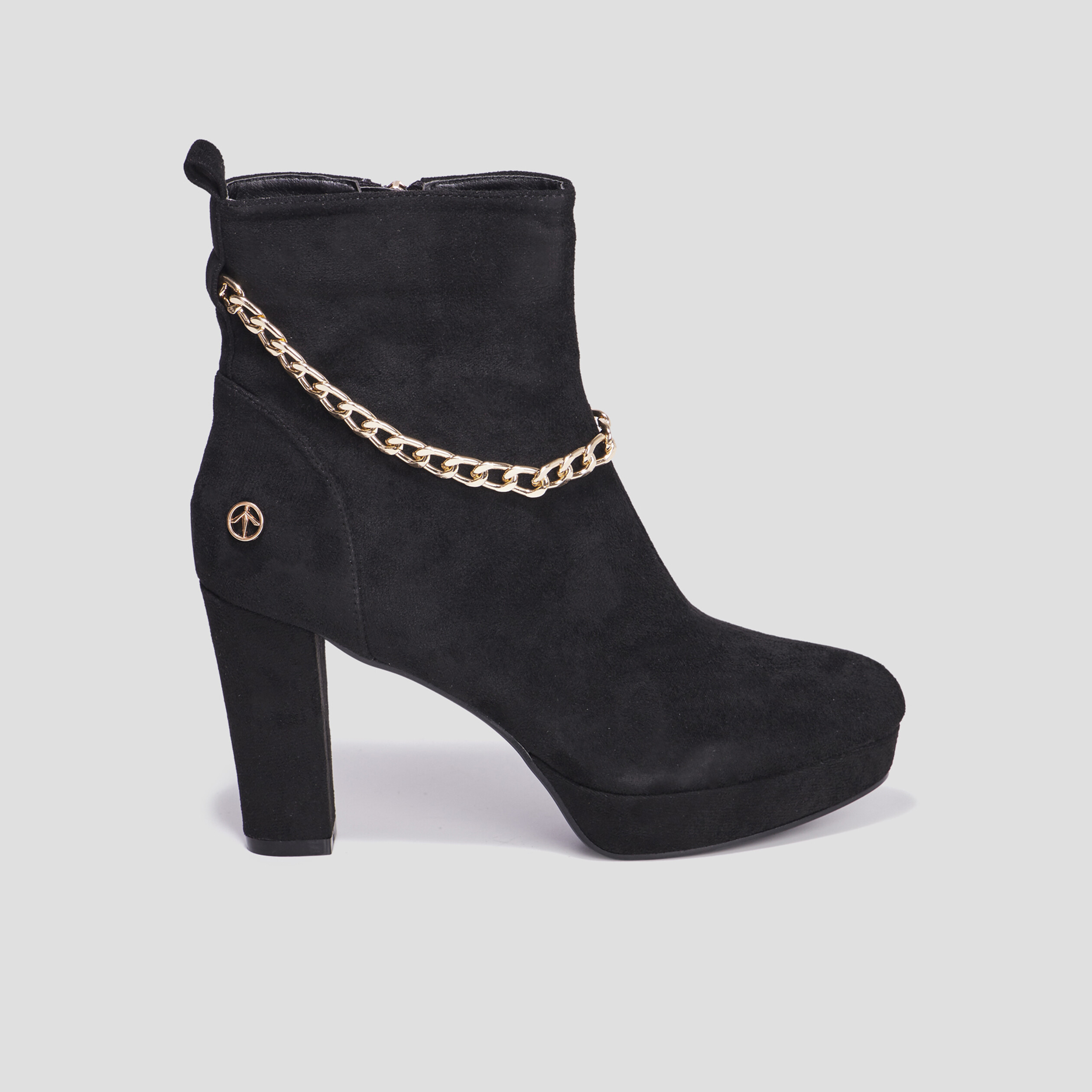 Bottines à talon avec chaînes Mosquitos noir femme | La Halle